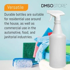 Natural Plastic Carafe Spray Bottle 2 Pack w/ White Trigger Sprayer 32oz