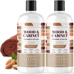 Therapy Wood Cleaner & Polish 16 oz. 2Pack with Microfiber Cloth Wood Cabine…