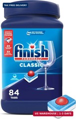 Finish Classic Dishwasher Pods, No Pre-Rinse 84 Count (Pack of 1)