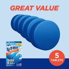 Blue Tablets Value 5 Pack, Cleans and Deodorizer Toilets for a Fresh Smelling…
