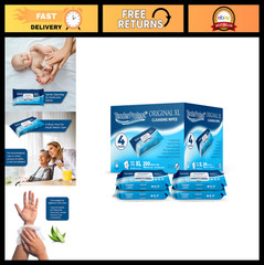 Extra-Large 200 Ct Wet Wipes with Aloe – Premium Adult & Baby Cleaning Cloths