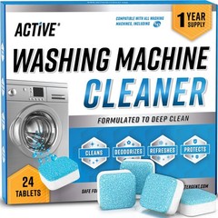 Washing Machine Cleaner Descaler 24 Pack – 1 Count (Pack of 24), Blue/White