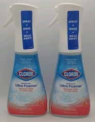 2 16oz Clorox Bathroom Ultra Foamer, Cleaner Spray Bottle Island Blossom Scent