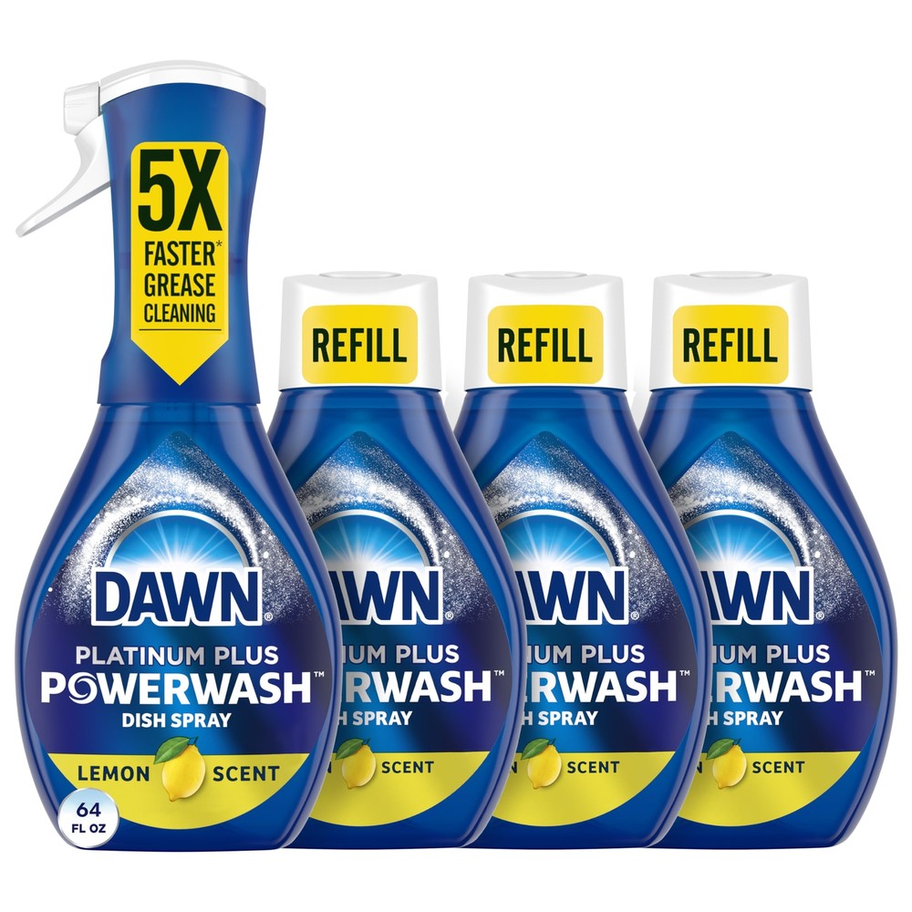 Dawn Powerwash Dish Spray 16 Fl Oz Pack Of 4 Cleans 5X Faster Grease Grime