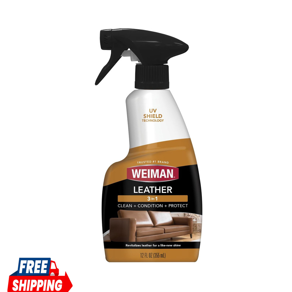 Weiman Leather Cleaner & Conditioner – Cleans, Restores & Protects Leather, UV