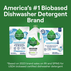 2 Pack Seventh Generation Power+ Dishwasher Detergent Gel Fresh Citrus, 65 fl oz