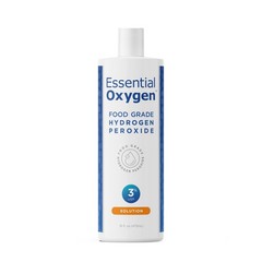 Essential Oxygen Food Grade Hydrogen Peroxide, Natural Cleaner, 3 USP, White,