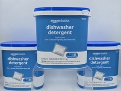 Amazon Basics Dishwasher Detergent Pacs Fresh Scent, 170 (3 x 85) Count Pods NEW