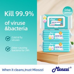 Mioszzi Multi-Surface Cleaning Wipes for Office Desk，Quick Dry ，Electronics Safe