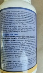 Nu-Calgon Pan-Treat Condensate Pan Treatment 4296-60 Open Bottle 2/3 Full