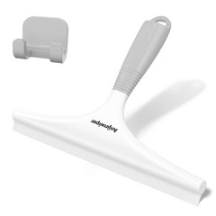 “10 Inch White & Gray Shower Squeegee for Glass, Tile, Bathroom, Mirrors”