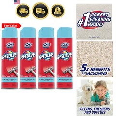 High Traffic Carpet Foam, Crisp Linen 88 oz 4 Cans x 22 oz, Cleans Freshens S…
