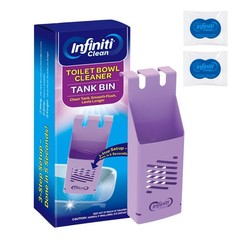 Infiniti Clean Toilet Tank Tablet Holder with 2 Blue Toilet Bowl Tablets, 8.97