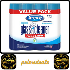 Sprayway Glass Cleaner 19 Ounce Pack of 4 Streak Free Shine free shipping