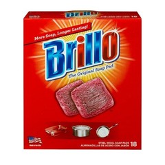 18 PADS – Brillo Steel Wool Scouring Soap Pad Pots Pans Grills Dishes Kitchen