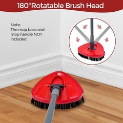 Mop Scrubber Head (2X) Stiff Nylon Bristles for Kitchen Bath Floor Tile & Walls