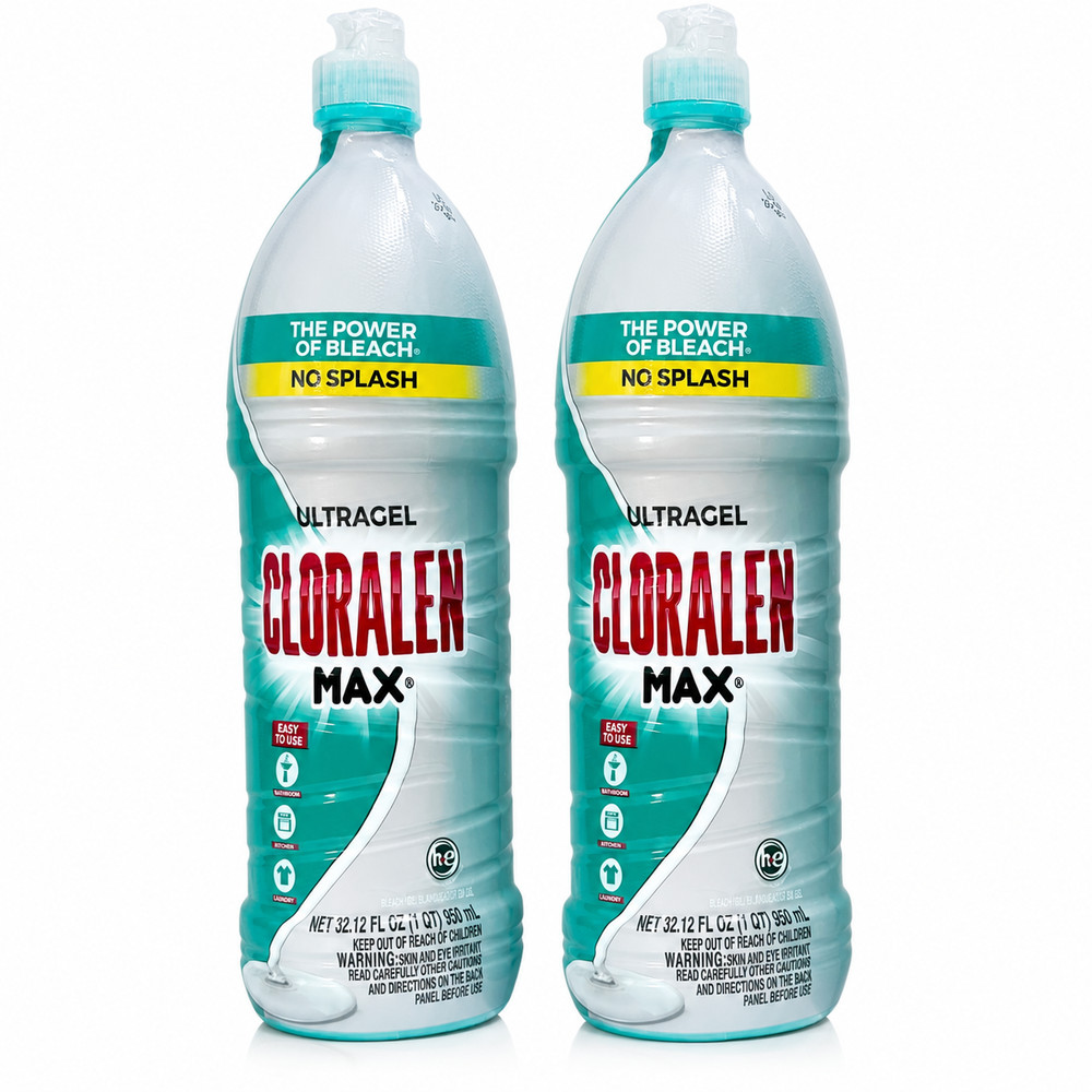 Cloralen Max Household Cleaning Liquid Bleach Ultragel – 32.12 fl oz – 2 Pack