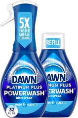 Dawn Powerwash Spray, Dishwashing Liquid, Fresh, 1Starter Kit +1Refill, 32 Fl Oz