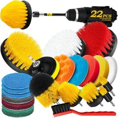 Holikme 22Pack Drill Brush Attachments Set Scrub Pads Sponge Buffing Pads Pow