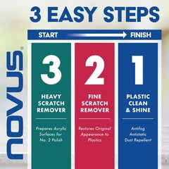 NOVUS-PK1-2 | Plastic Clean & Shine #1, Fine Scratch Remover #2, Heavy Scratc…