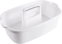 Spacious 2-Pack White Cleaning Supply Caddy with Handle for Home Organization