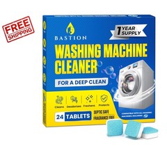 Bastion Washing Machine Cleaner, Deodorizer, & Descaler – 24 pack
