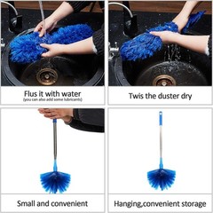 Cobweb Duster Kit with Telescopic Pole – Washable, Safe for High Cleaning