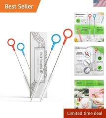 Heavy Duty Cleaning Brushes Set of 4 – Extra Long Straw Cleaners for Metal an…