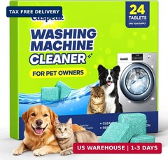 2X Power Deep Cleaning Washing Machine Cleaner Tablets, No More Odor & Pet Fur E