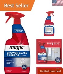 Heavy Duty Shower Glass & Mirror Cleaner – 28 oz No Rinse Formula, Vanilla Scent