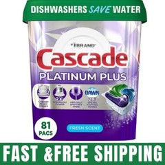 Cascade Platinum Plus ActionPacs Dishwasher Detergent Pacs, Fresh Scent (81 ct.)