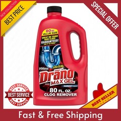 Drano Max Gel Drain Clog Remover and Cleaner for Shower or Sink Drains,80/160 Oz