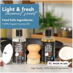 Complete Cast Iron Cleaning Kit with Seasoning Oil