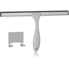 Ergonomic Shower Squeegee W/ Silicone Blade & Adhesive Hook Streak Free Cleaning