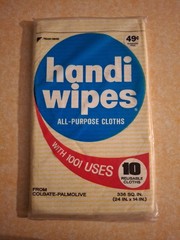 ​Vintage 1970s Handi-Wipes All Purpose Cloths NOS 10 Pack New Old Stock Sealed