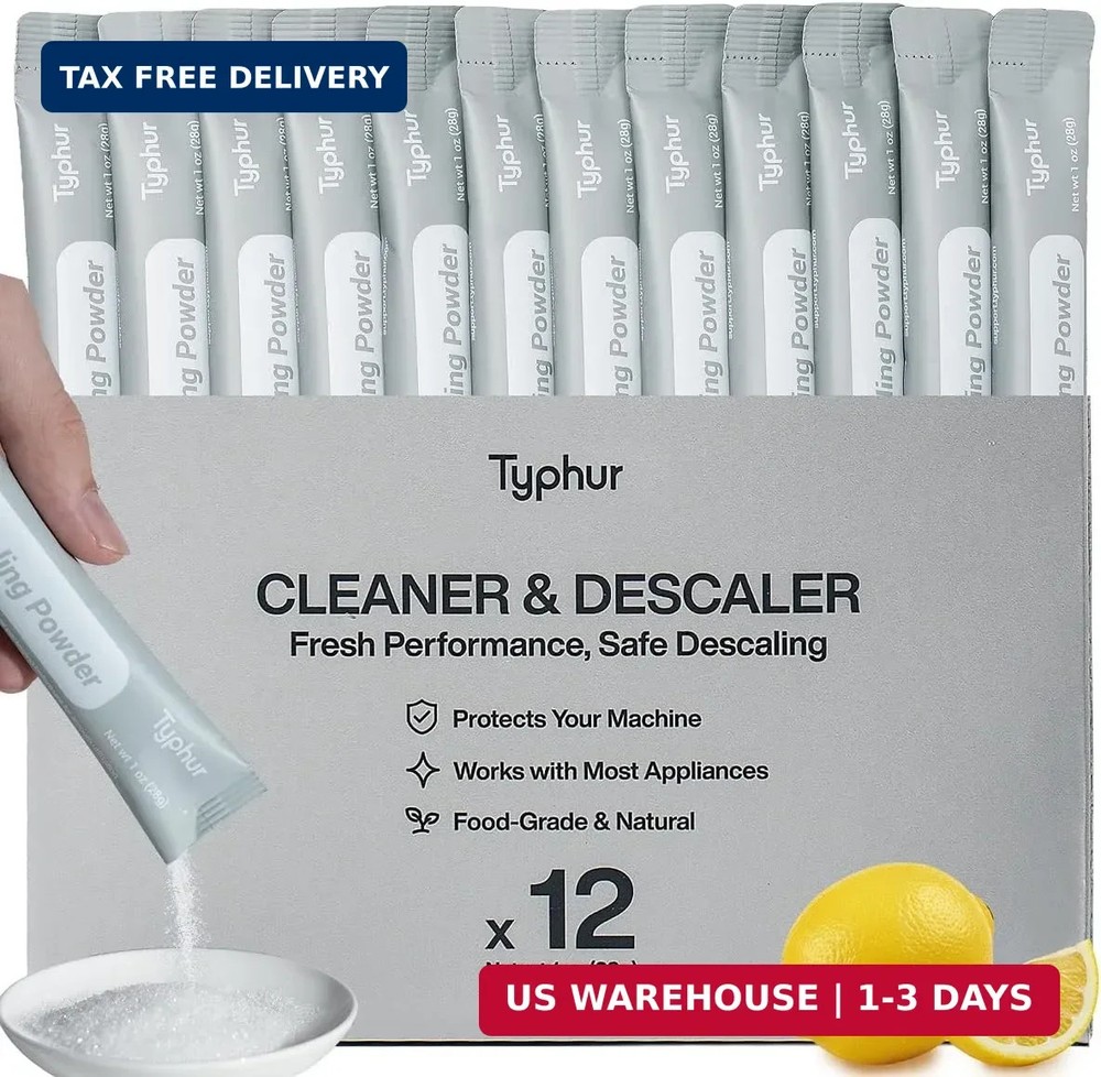 Typhur Citric Acid Ice Maker Cleaner 12 Packs Espresso Coffee Machine Descaler