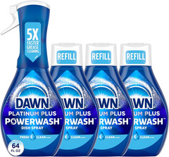 Platinum Powerwash Dish Spray Dish Soap 1 Spray + 3 Refills, 16Oz Each Pack of 4