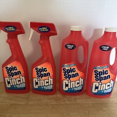 VTG 1993 Spic and Span Cinch 2in1 Glass Surface Cleaner 4 Bottles- 90% Full