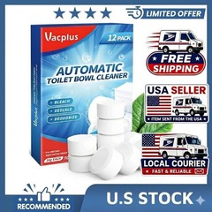 Vacplus Toilet Bowl Cleaner Tablets 12 PACK, Automatic Toilet Bowl Cleaners