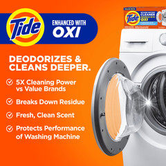 Tide Washing Machine Cleaner with Oxi Powder, Washer Residue Remover, 4 Count