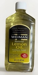 Weiman Lemon Oil Furniture Wood Polish with UVX-15 Sunscreen 16 Oz Open Bottle