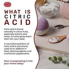Citric Acid Powder Pure Food Grade Granular Cleaning Bath Bombs Cleaner 2 Lb