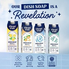 Clean Cult Fresh Basil Soap Refill TGT Exclusive 32oz Carton Cuts Grease Food