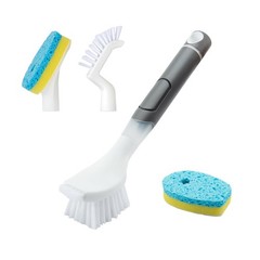 Dish Brush with soap Dispenser，4 PCS Replacement Brush Refills dishwashing Br…