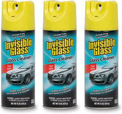 91163-3PK Premium Aerosol Glass Cleaner Spray for Car Windshields and Windows, A