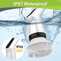 -Electric Spin Scrubber – Upgraded 10-in-1 IPX7 Waterproof Shower Scrubber, R…