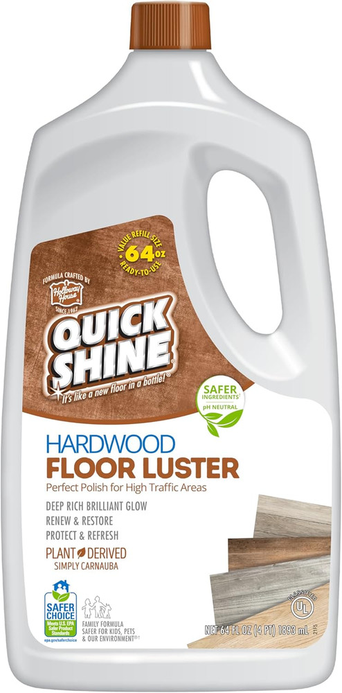 Hardwood Floor Luster 64Oz | Plant-Based Cleaner & Polish W Carnauba | Simply Sq