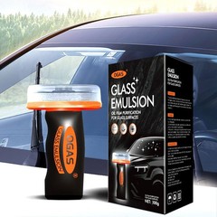 Glass Oil Film Remover for Car, 100Ml Roll-On Glass Compound with Cleaning Board