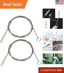 2-Pack 60-Inch Nylon & Stainless Steel Tube Cleaning Brushes for Versatile Use