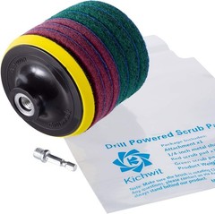 Heavy-Duty 4-Inch Drill Scrubber with Reusable Pads – Ultimate Cleaning Kit
